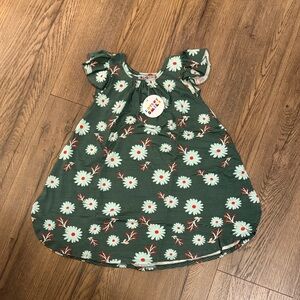 Dot Dot Smile Green Floral Kids Dress